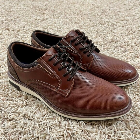 ALDO Men’s Shumen Derby Lace-Up Oxford Shoes Brown, Size 7.5M (New)